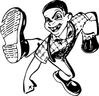 bully, rowdy, ruffian